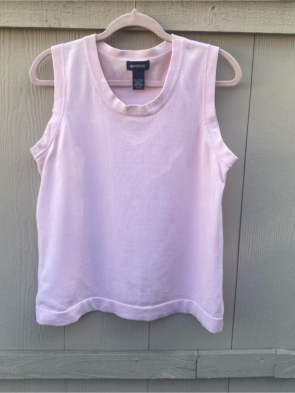 Avenue Cotton Candy Pink Crewneck Sleeveless Tank/Vest